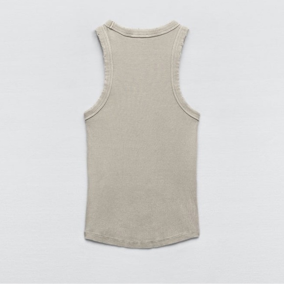 ZARA Washed Rib Tank Top - Picture 6 of 12